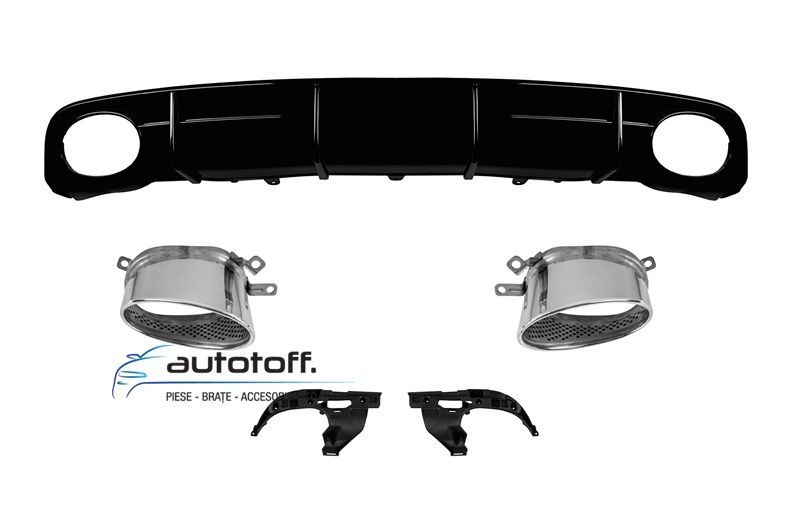 Difuzor bara spate compatibil Audi A6 4G C7 (14-18) Negru lucios