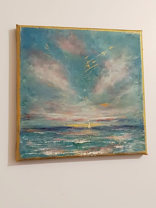 Hand Painting  20/20 cm, Blue Odyssey No 1.