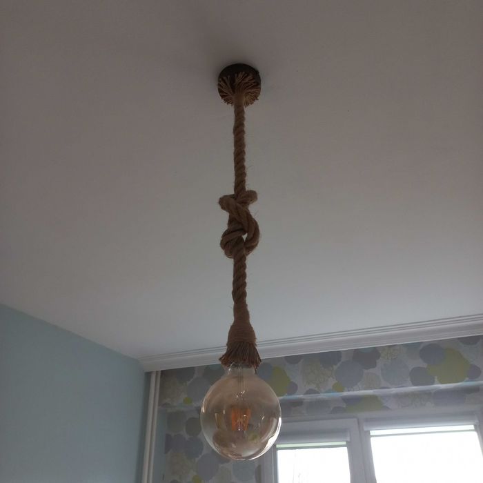 Висяща лампа корабно въже с крушка Vito Retro 2700K 8W пендел полилей