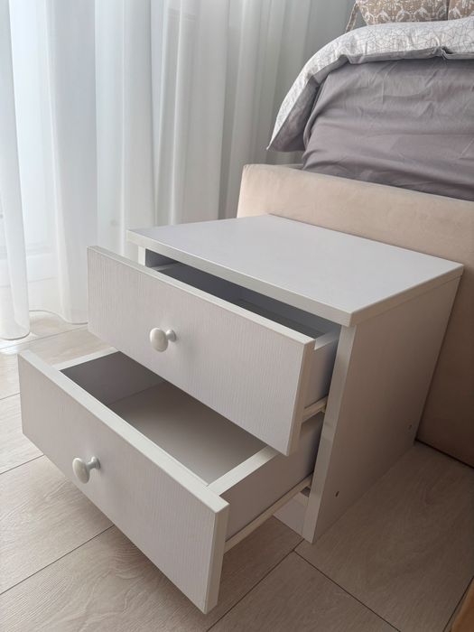 Set 2 Noptiere Albe   35 ×  35  × 40