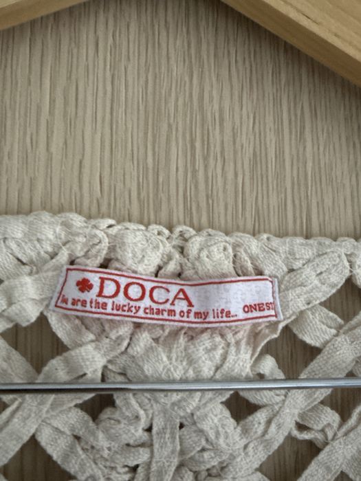 Vesta din macrame (material bumbac), cu ochiuri mari