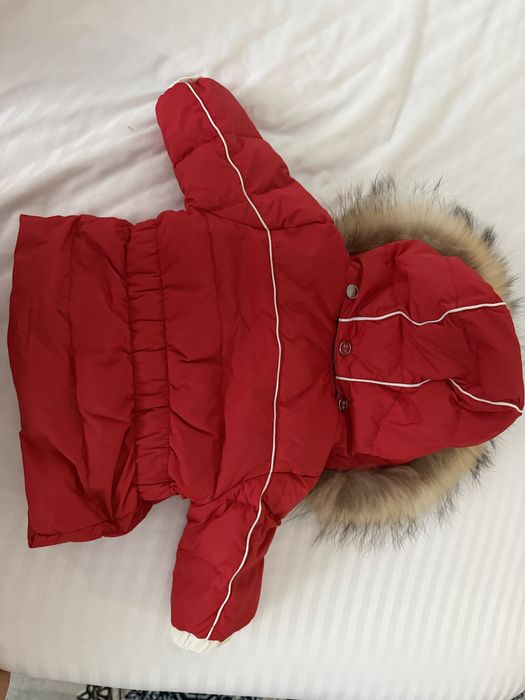 Geaca iarna bebe Gianfranco Ferre marime 3 luni 3M cu blană naturală