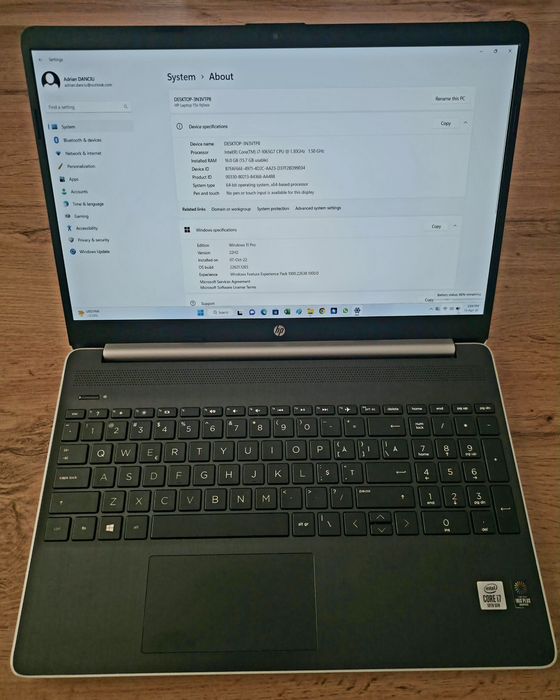 HP 15s | i7-1065G7 | 16GB RAM | SSD 512GB | Stare Impecabila