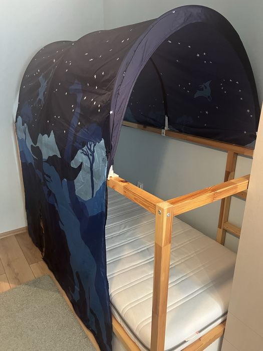 Детско легло IKEA KURA + палатка + матрак MALVIK