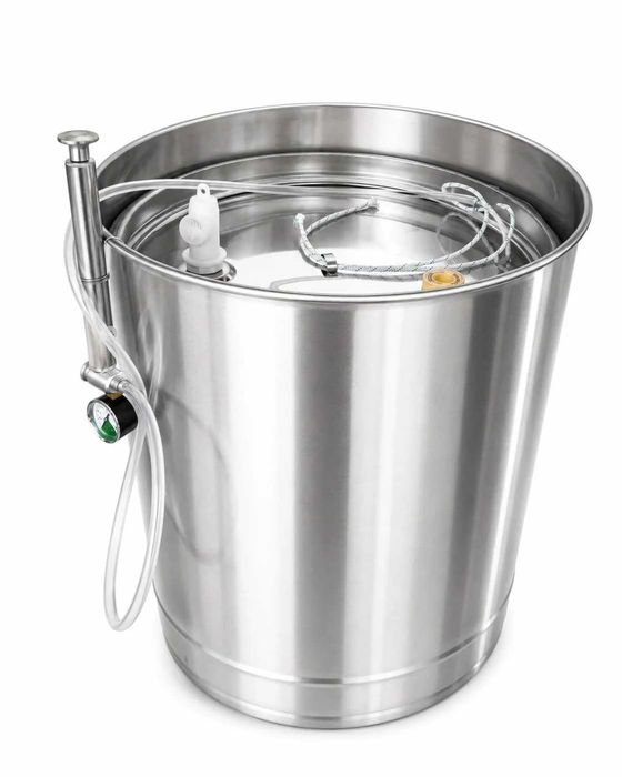 Butoi (cisterna) INOX cu capac flotant 200 L si camera din silicon, cadou robinet din INOX