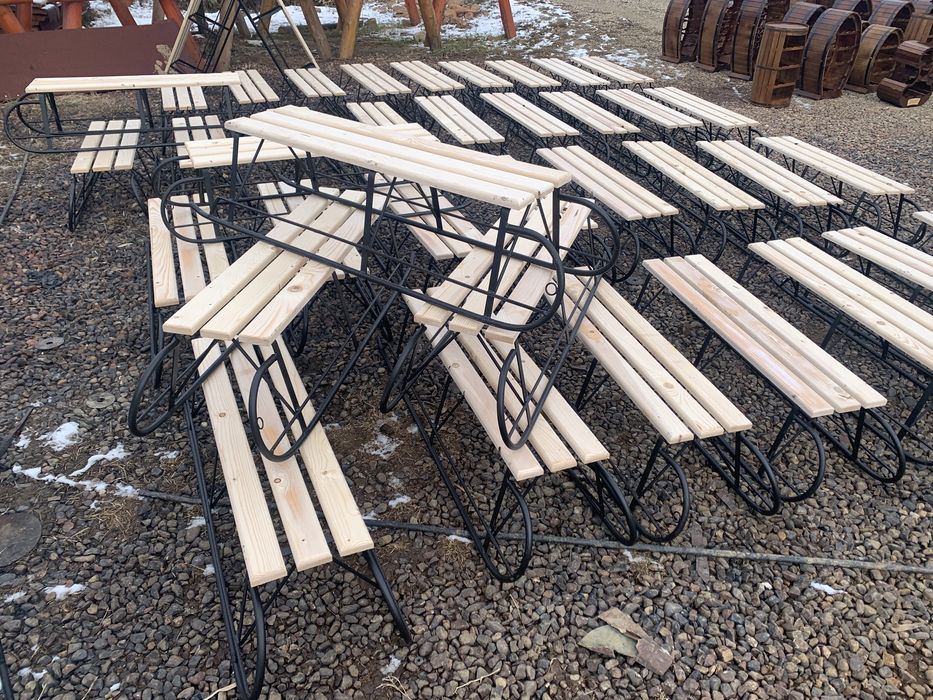 Sanie din fier cu lemn pentru copii si adulti