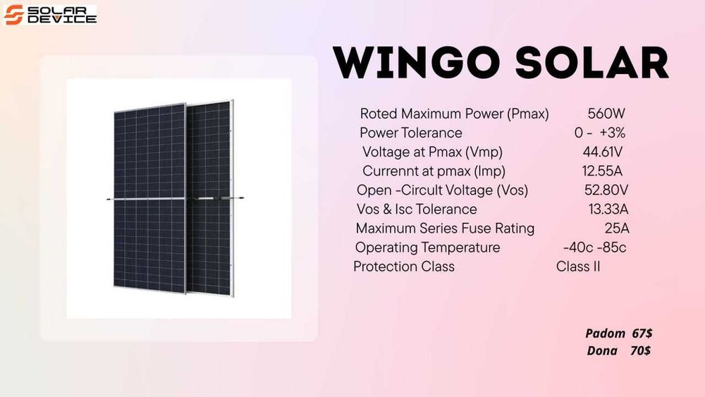 wingo solar panel 560w