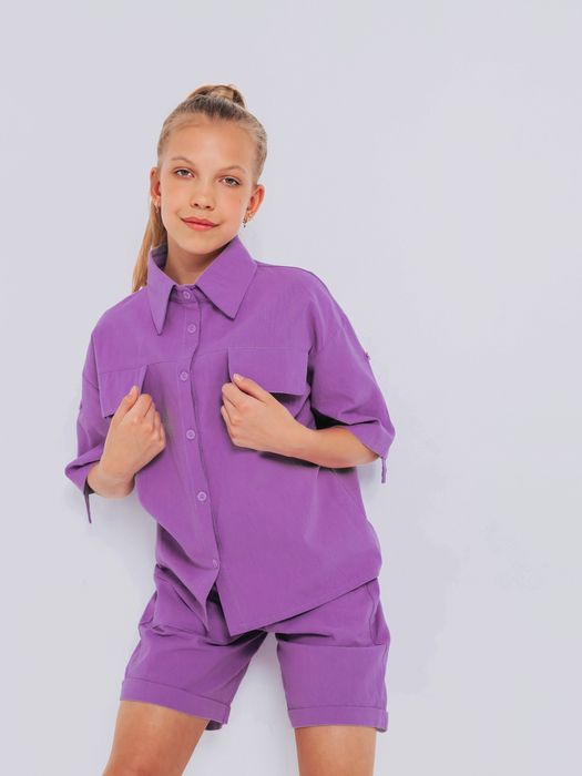 Летний костюм , рубашка с шортами