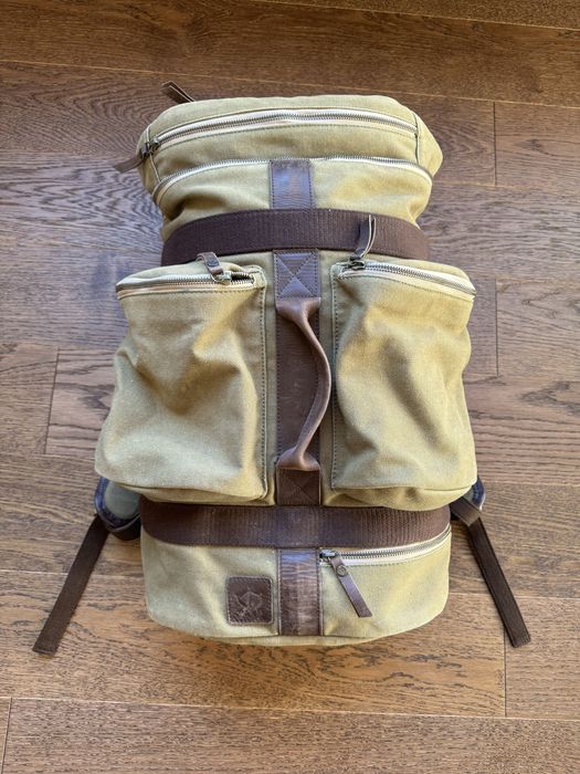 Раница с джоб за обувки от естествен канвас на Black Pato ( Bali )