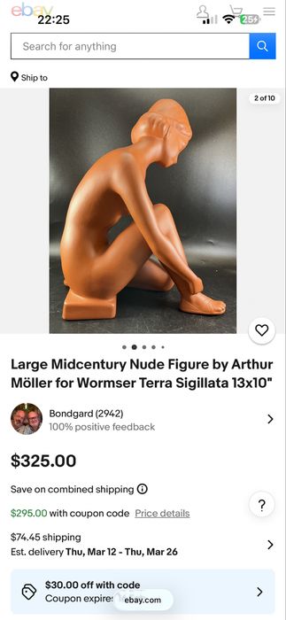 Statueta teracota Terra Sigilatta Arthur Moller. Sculptura lut.