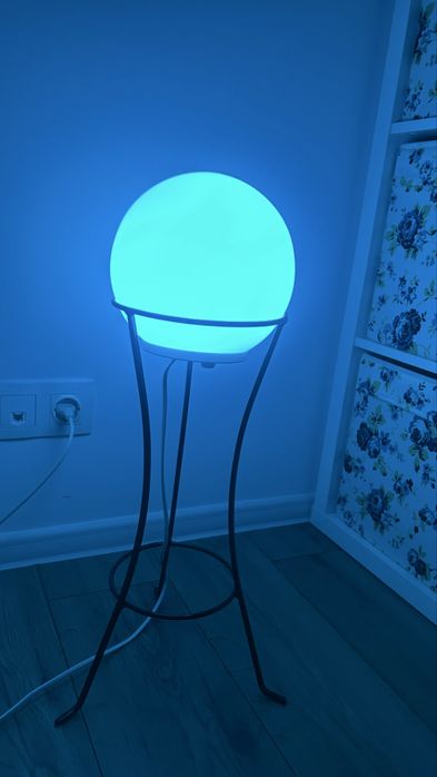 Veizoa lampa sticla led multicolor cu suport