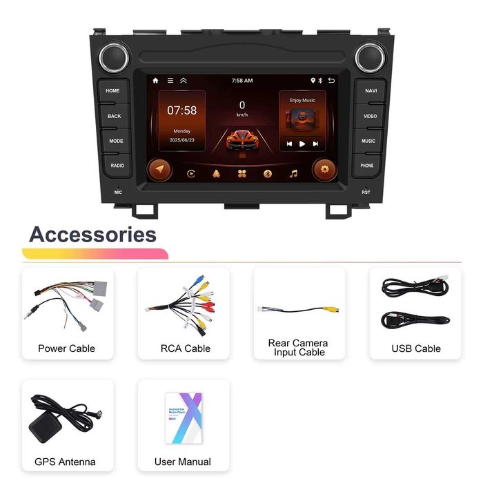 Мултимедия Двоен дин за HONDA CRV плеър с Android Навигация HONDA CR-V