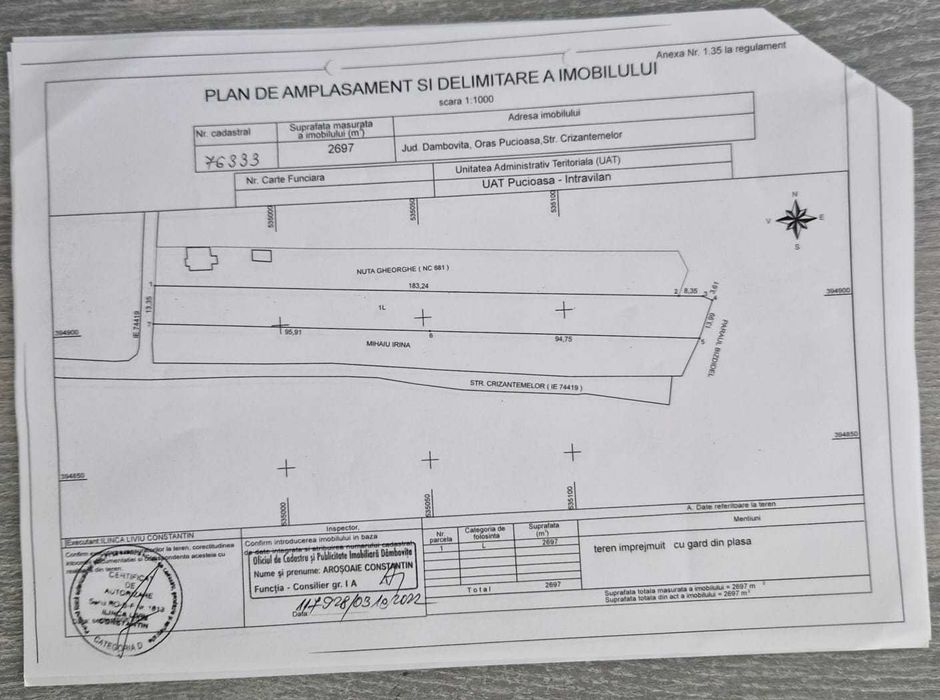 Vand teren intravilan Pucioasa, jud Dambovita