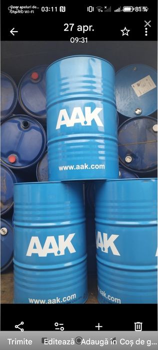 Butoaie de 220 litri din plastic și fier