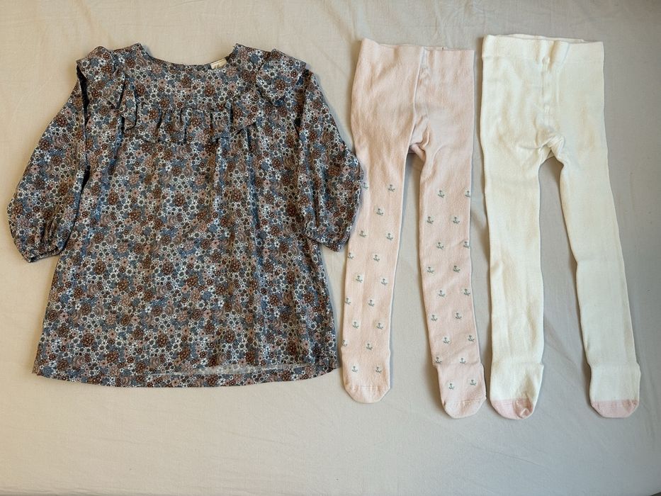Lot 2 rochii vascoza Mango si H&M 86 cm + 2 dresuri H&M 86/92 cm