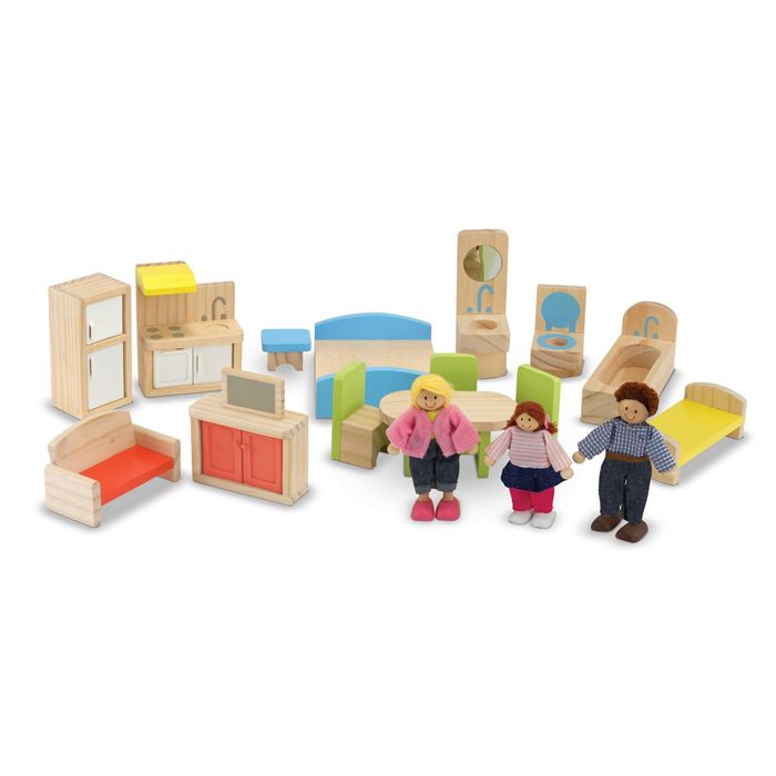 Дървена къща за кукли с обзавеждане и асансьор Melissa and Doug