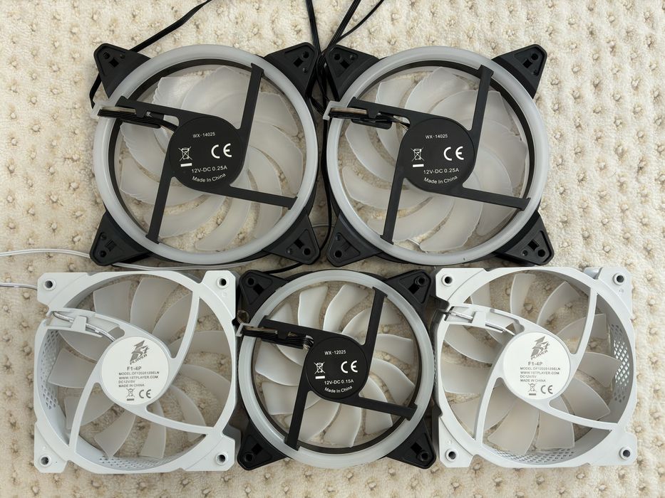 Set 5 ventilatoare rgb noi 3x120mm 2x140mm