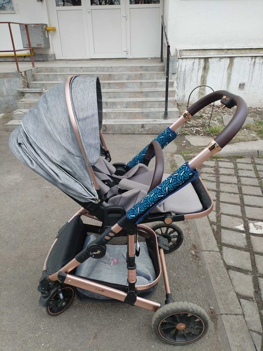 Carucior 2 in 1 rezistent cu amortizoare