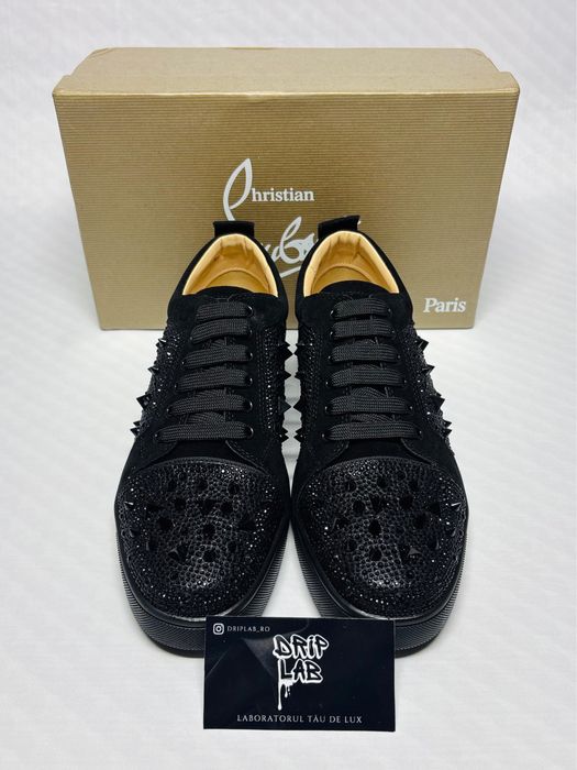 Louboutin low cristal negru tepi