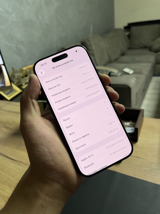 Iphone 16 pro Black  256Gb 88% holati yaxwi