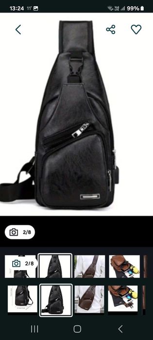 Borseta neagra unisex vinilin