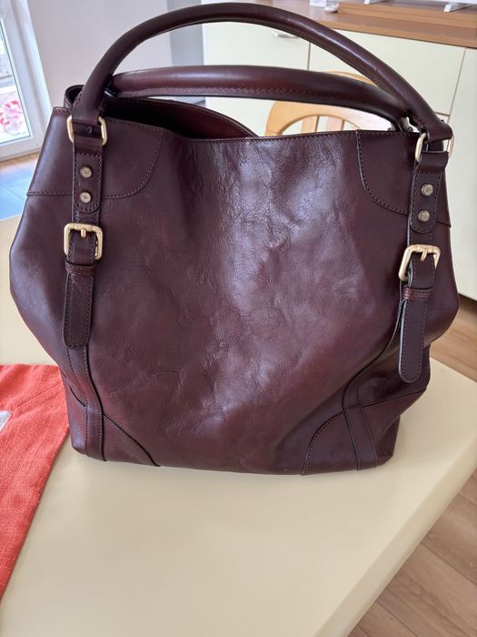 Чанта Massimo Dutti естествена кожа