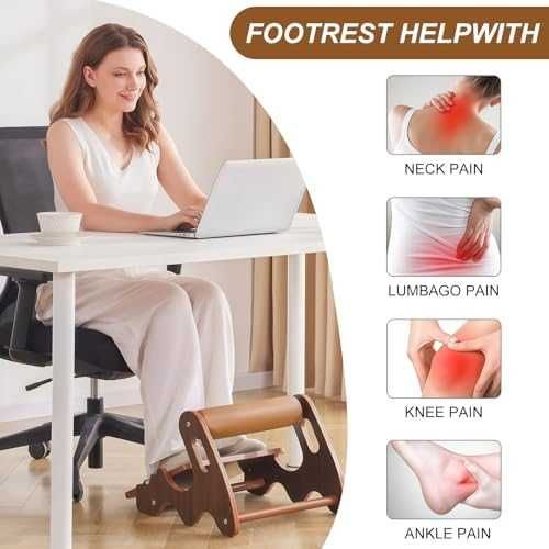 Нова Регулируема дървена поставка за крака ергономичен дизайн, 3 нива