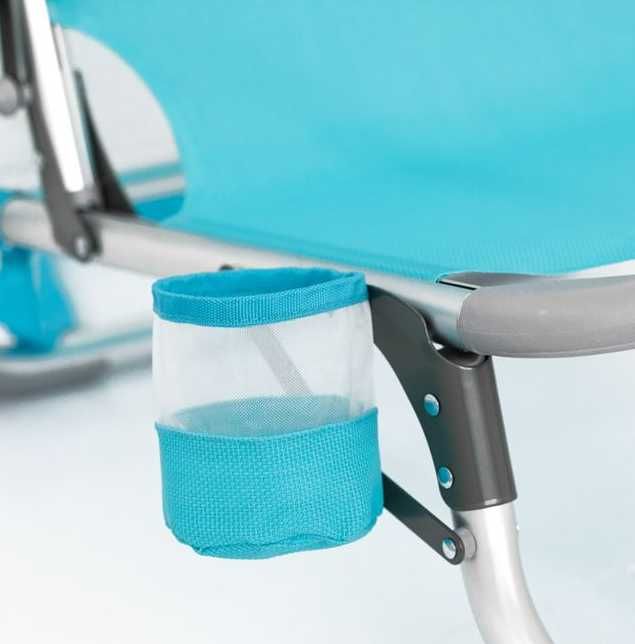 Тюркоазен плажен стол с дръжки 66x55x71cm S_1101809