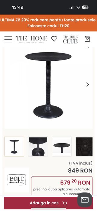 Vand 2 masute set Designer Bold Monkey, model Hipnotyze, noi