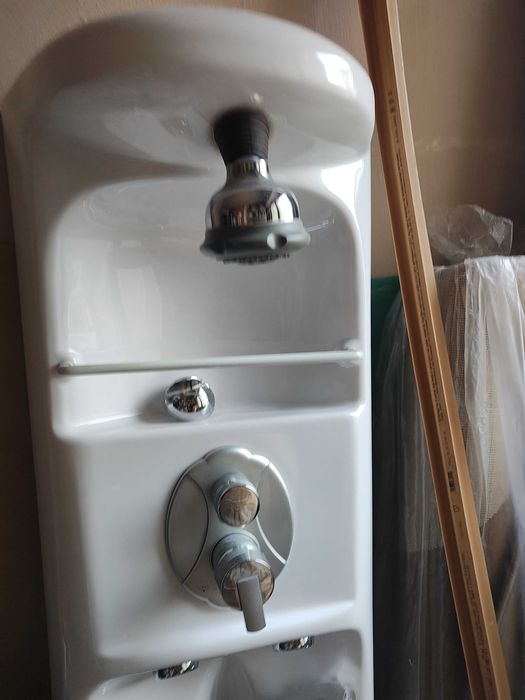 Panel de duș, cu hidromasaj, alb