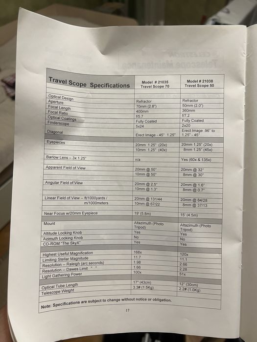 Телескоп Celestron Travel Scope 70