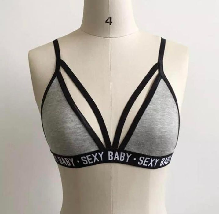 Текстилни бюстиета с ластик SEXY BABY в черно , бяло , сиво и розово !