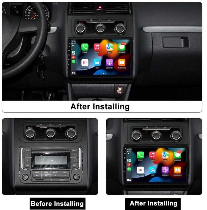Мултимедия, Двоен дин, за VW Touran, Андроид, 2 DIN, volkswagen, 10”, навигация, Android, Touran, CARPLAY, WAZE