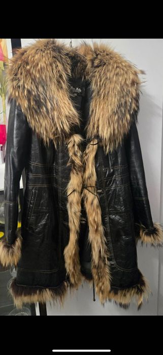 Дамско кожено палто от естествена телешка кожа