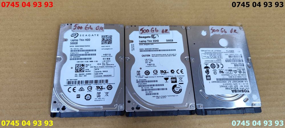 hdd hard disc 500Gb SATA laptop testate SANTINEL 100% fara baduri