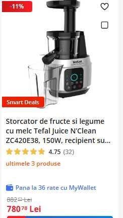 Storcator de fructe Tefal 150 W.