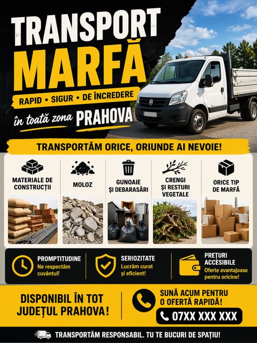 Transport marfă— rapid si de incredere in prahova