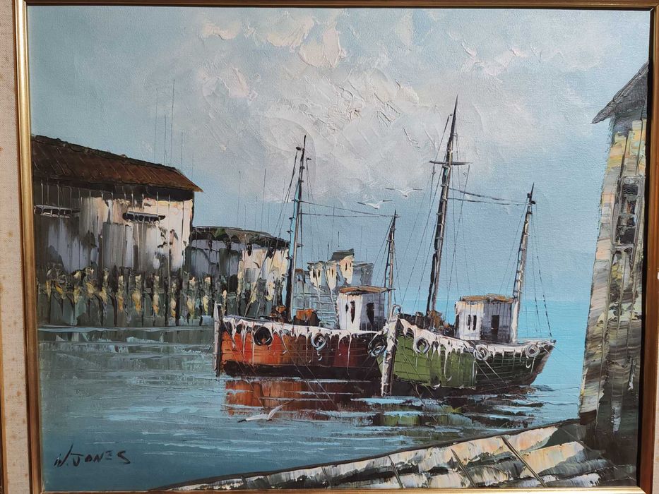 Picturi în ulei pe panza rama lemn aurit