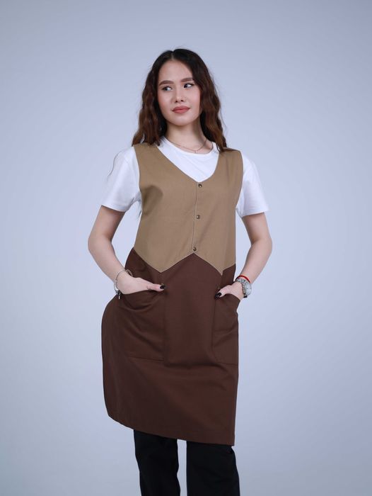 Фартук, повар, официант, медик Акция 5+1, с натуральной кожей