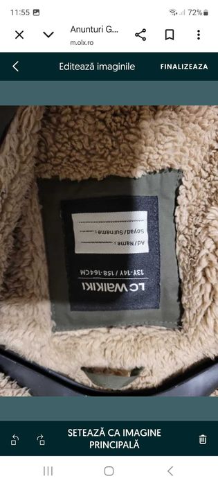 Geaca iarna copii. Lc Waikiki, culoarea verde ( oliver )