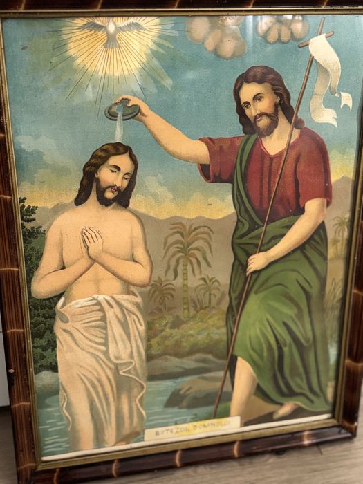 Icoanã veche, de mãrime 36x 46 cm, cu rama si acoperit cu sticlã