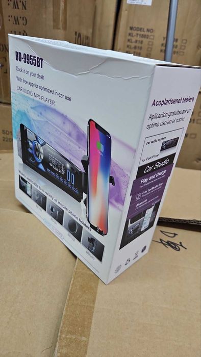 Авто радио плеър BD-9955BT – USB, MP3, SD, Bluetooth с вградена стойка за телефон
