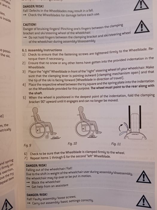 Schiuri mici Wheel Blades pt roțile din față ale scaunului cu rotile