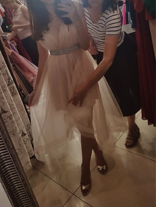 Rochie nouă roz-pal de ocazie CU ETICHETĂ, XS-S-M. Banchet / nuntă