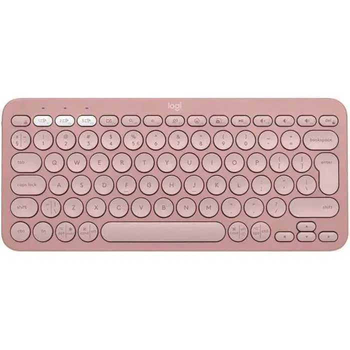 Tastatura Logitech Pebble Keys 2 K380s, Wireless/Bluetooth, Tonal Rose