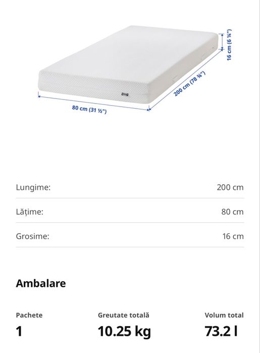 Saltea  IKEA Abigda 80/200