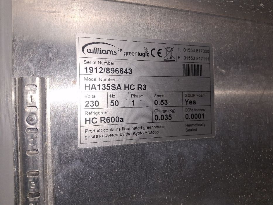 Хладилник професионален подплотов WILLIAMS