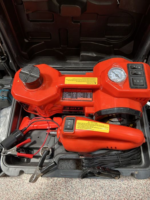 Cric electric hidraulic 5 tone cu compresor + cheie impact auto 12 V Kit complet