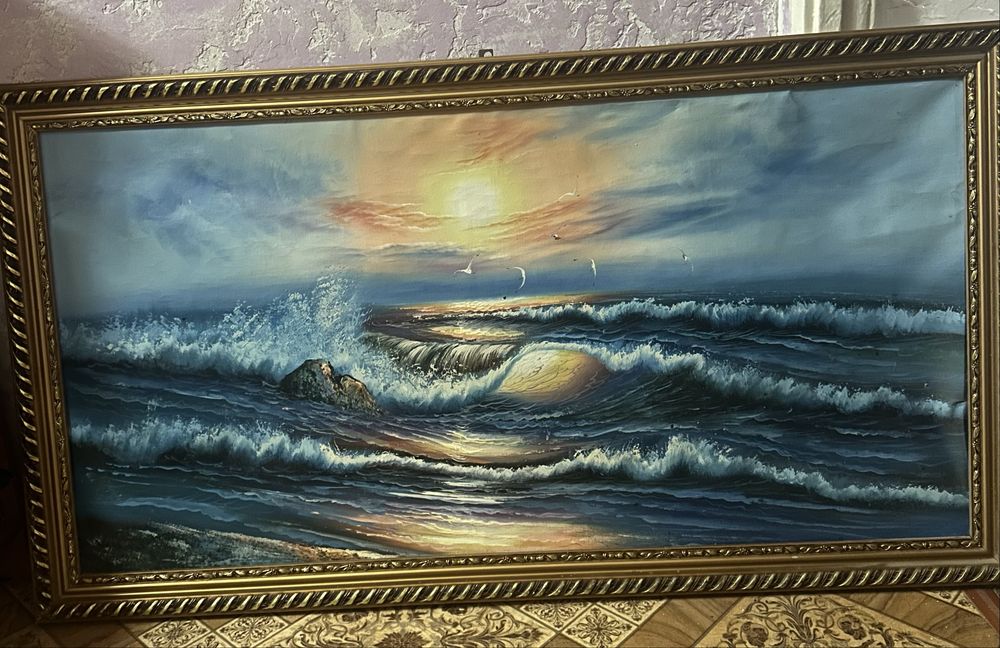 Рассвет (краска на полотне).. )