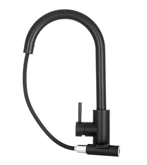 Черен смесител за кухня с издърпваща се глава – Модел 9600 BBM_N72M